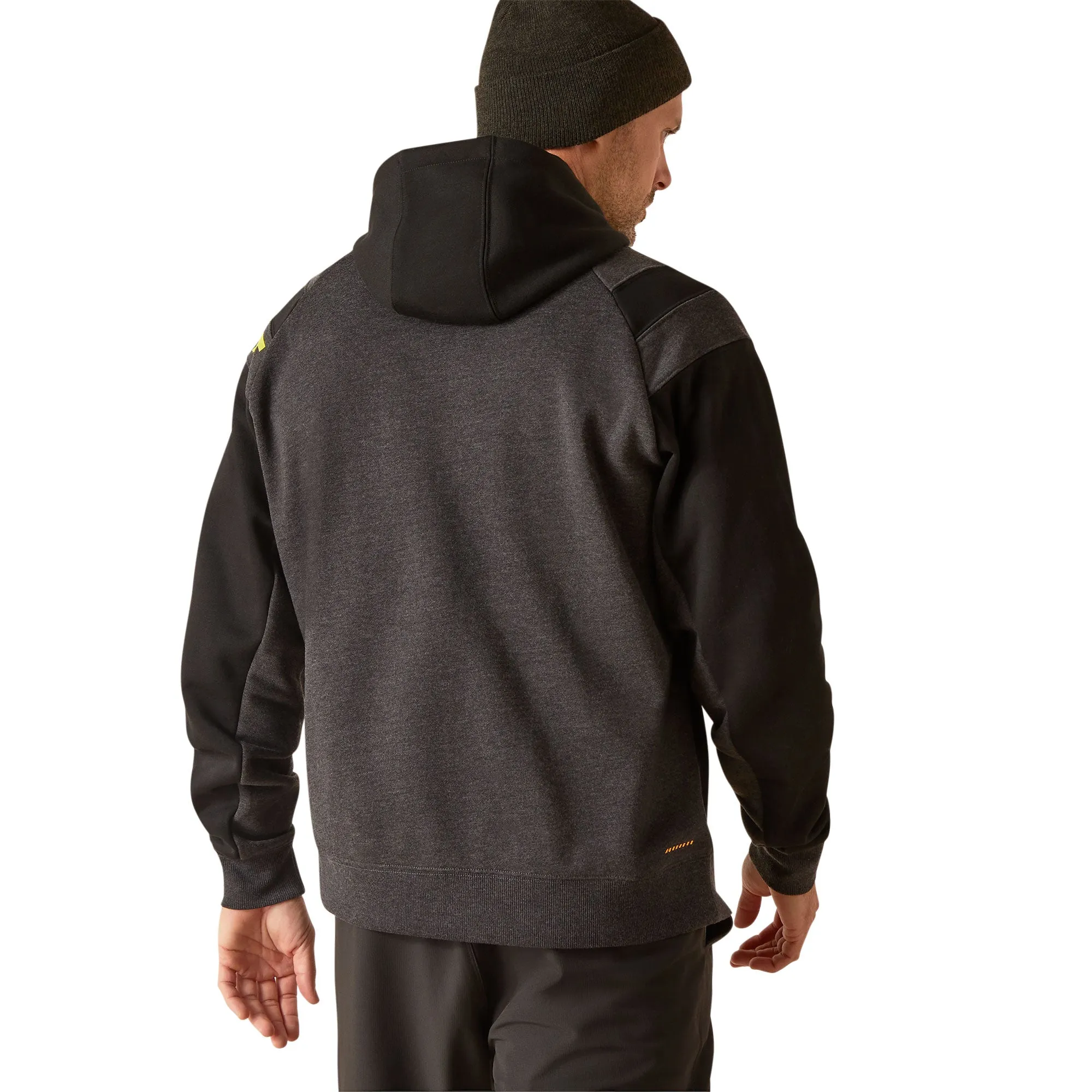 Ariat Men's Rebar Workman Colorblock Logo Black Heather Hoodie 10048946