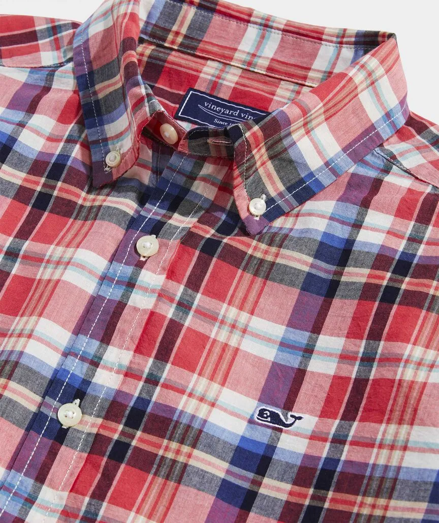 Vineyard Vines Mens Cotton Madras Plaid Long Sleeve Shirt