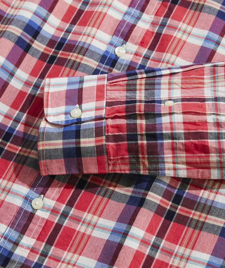 Vineyard Vines Mens Cotton Madras Plaid Long Sleeve Shirt